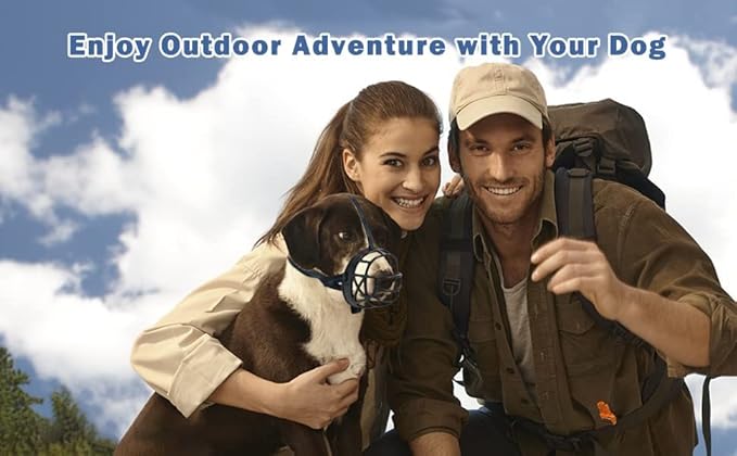 Dog Muzzle Breathable Basket Muzzles for Large and X-Large Dogs, Stop Biting, Barking and Chewing, Best for Aggressive Dogs Black Brown (Black Rubber, XL)-PawvioPets