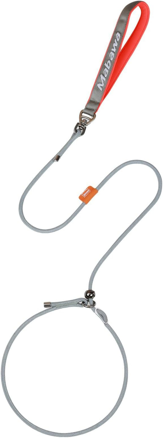 Dog Anti-Slip Leash 5FT with Metal Stopper - Durable No-Pull Training Lead for Small, Medium & Large Dogs - Comfortable Handle Nylon Rope, Tangle-Free Pet Walking Leash (Gray, 5 FT)-PawvioPets