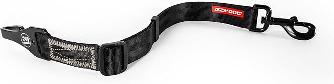 EzyDog Click ISOFIX Standard - Dog Seat Belt Car Harness Attachment for Dogs - Adjustable Dog Restraints Seatbelts for Car Travel and Safety - (17in - 26in, Black)-PawvioPets