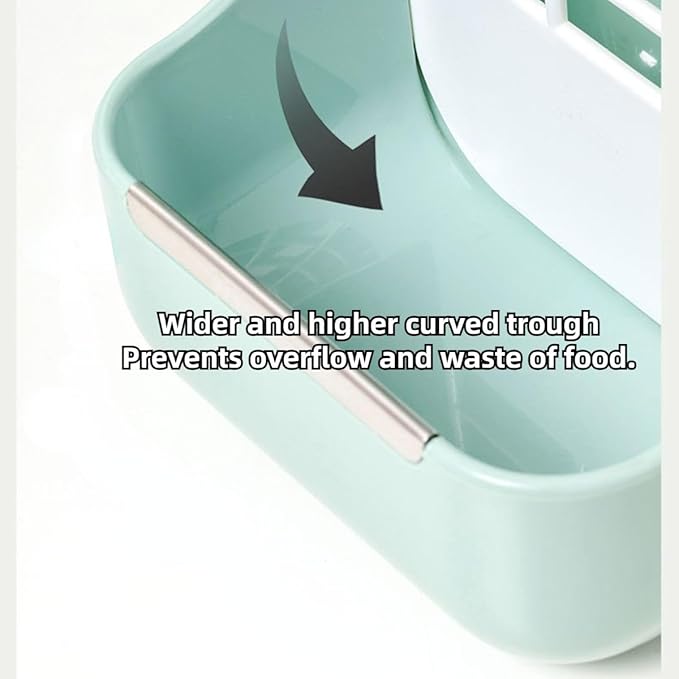 2 in 1 Food Hay Feeder for Guinea Pig, Rabbit Feeder, Indoor Hay Feeder for Guinea Pig, Rabbit, Chinchilla, Feed Bowls Use for Grass & Food (Pink)-PawvioPets