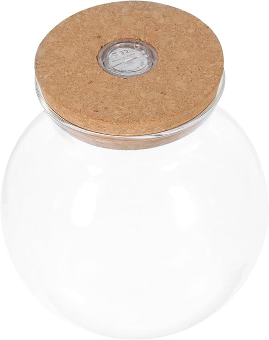 Fish Bowl with LED Light - Small Betta Fish Tank with LED Lighting and Lid Glass Fish Bowl Small Aquarium for DIY Landscape-PawvioPets