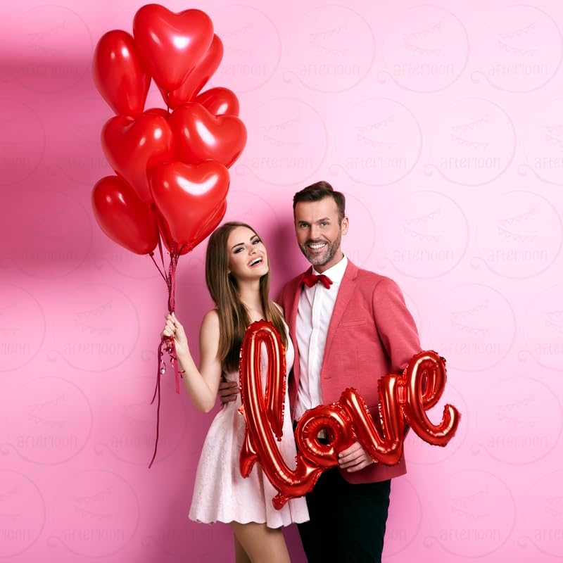 AFTERLOON® Biodegradable Balloons 24 pcs Living Coral 10 Inch Heart Shaped, Thickened Extra Strong Natural Latex Helium Float, Proposal Marriage Love Baby Shower Gender Reveal Wedding Bridal