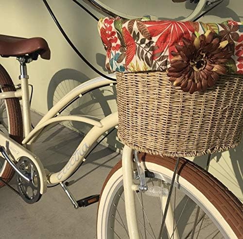 Cruiser Candy Bike Basket Liner Waterproof, Universal Fit for Most Bike Baskets, Stylish 2in1Tote, Bike Basket Cover, EBiKE Front Wire Or Wicker Bike Baskets Fits Up to 15x12x10-PawvioPets