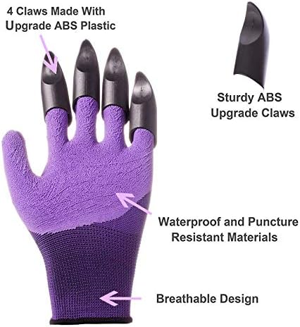 6 Pieces Garden Tools Set Planting Tools, Non-Slip Handle with Anti-Rust Trowel, Cultivator, Pruning Shear, Water Sprayer and Carrying Case, Gloves with Claws-PawvioPets