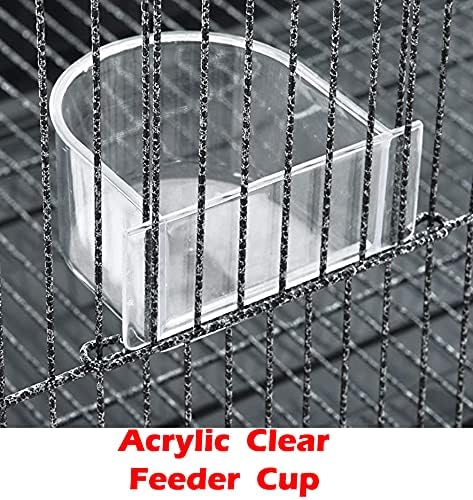 Combo Breeding Stacker Center Divided Breeder Bird Flight Double Rolling Cage with Side Breeding Nest Door (Black Vein, Triple Stack)-PawvioPets