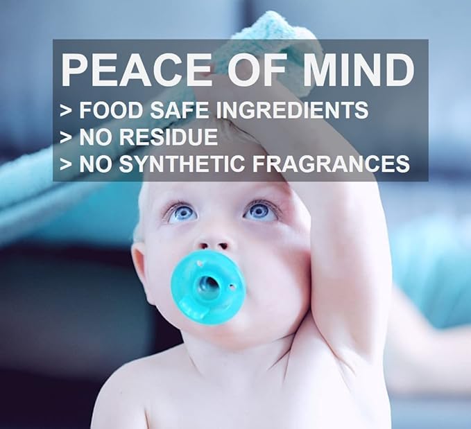 Baby Everything Cleaner (16oz + Concentrate Makes 80oz) Hypoallergenic. Hypochlorous Technology. No Residue. Unscented. No Rinse. Baby Safe cleaner for Toys, Pacifier, High Chair, and Nursery. Fine Spray for Everywhere Everything.-PawvioPets