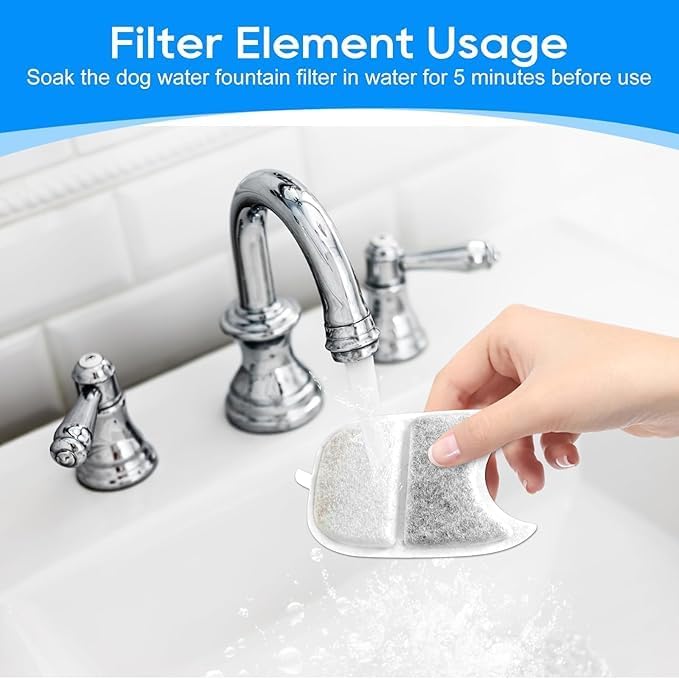 12 Set Cat Water Fountain Filter Replacements & Sponges for 135 fl oz/4L Pet Fountain Drink Machine Dog Water Fountain, YPD-C004P YPD-C004S Water for Cats Drinking Fountain Pump Replacement-PawvioPets
