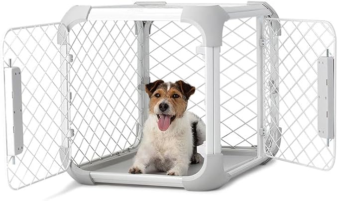 DIGGS Evolv Dog Crate - Slim, Durable Dog Kennel with Removable Ceiling Panel and Modular Design - Safe, Stylish, and Convenient (Ash, Small)-PawvioPets