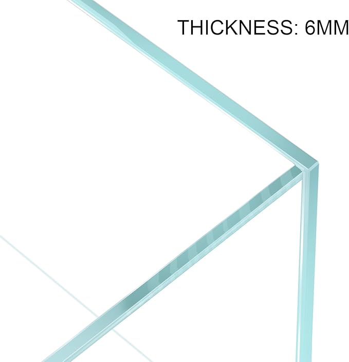 21 Gallon Rimless Aquarium Tall Tank, Ultra Clear Low Iron Big Fish Tank, L15.8×W15.8×H19.7 Glass Thickness 6mm with EVA Foam Leveling Mat-PawvioPets