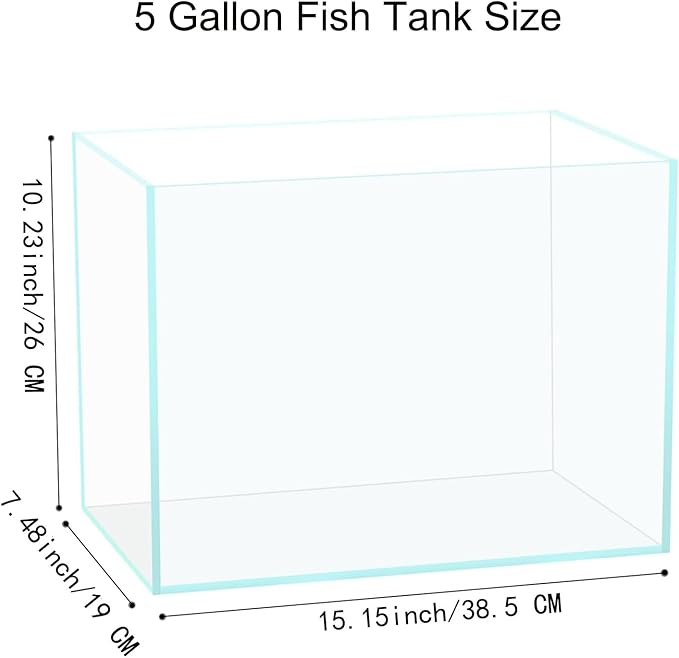 5 Gallon Glass Fish Tank, Easy to Maintain Small Aquarium for Betta/Goldfish/Snails/Shrimp and Aquatic Planting.-PawvioPets