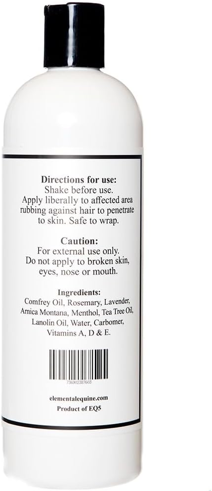 Elemental Equine Tendonel Freeze 16oz Liniment Rub for Horses - Soothe and Relax Tired Muscles While Providing Cooling Relief and Reduced Stiffness-PawvioPets