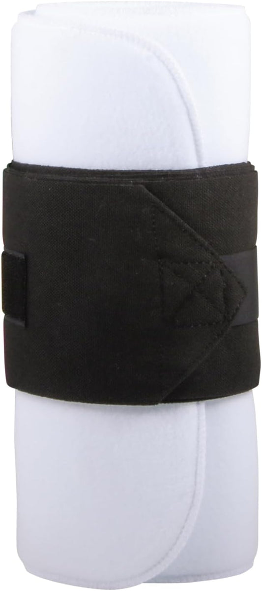 Dura-Tech Combo No Bow Leg Wraps for Horses | Perfect & Quick Bandage Application | Innovative Protection | Heavy-Duty Hook & Loop Closure | White & Black Combo-PawvioPets