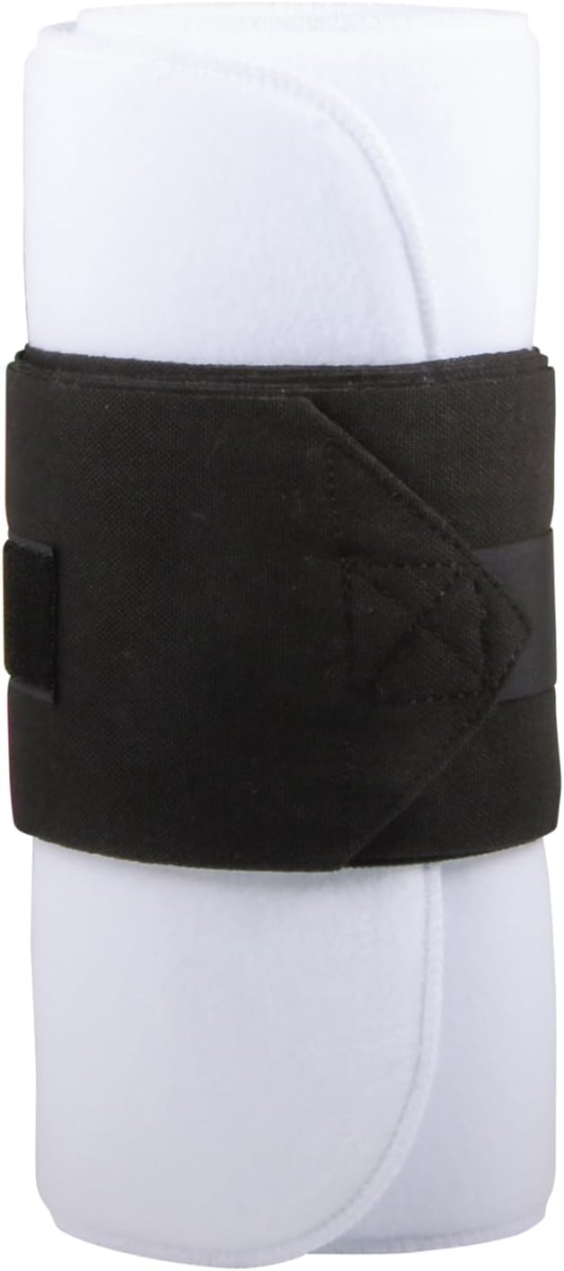 Dura-Tech Combo No Bow Leg Wraps for Horses | Perfect & Quick Bandage Application | Innovative Protection | Heavy-Duty Hook & Loop Closure | White & Black Combo-PawvioPets