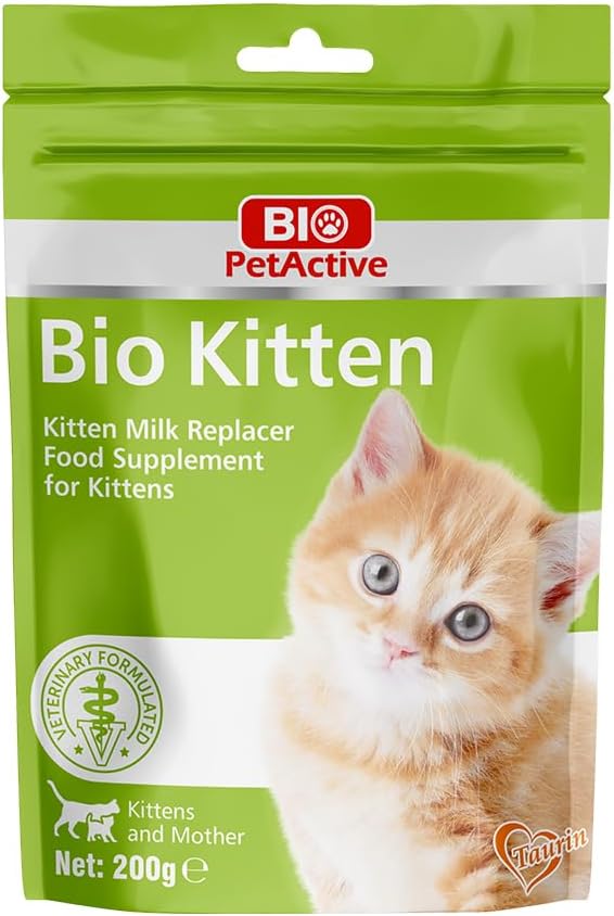 Bio Pet Active Kitten Milk Replacer - Easy-to-Digest Milk Powder with Vitamins, Minerals and Taurine for Kittens and Mothers, 7.05 oz-PawvioPets