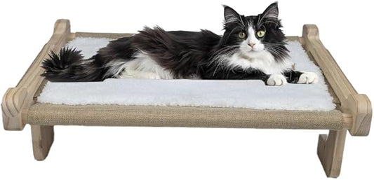 aborishthink Adjustable Cat Window Perch | Sturdy Cat Hammock Window Seat Durable Wood & Metal Frame | Breathable Cover | Ideal for Large & Heavy Cats | Easy Installation for Windowsill-PawvioPets