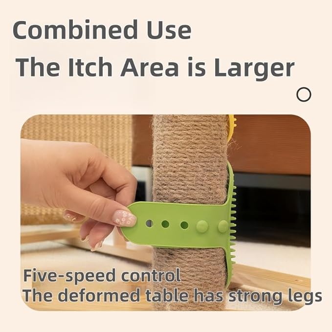 4-Pack Silicone Cat Brush Set, Pet Scratcher and Massager – Adjustable Pet Deshedding Brush, Bath Brush for Cats and Dogs, Suitable for Furniture Legs & Corners (4PCS (2 Yellow + 2 Green))-PawvioPets