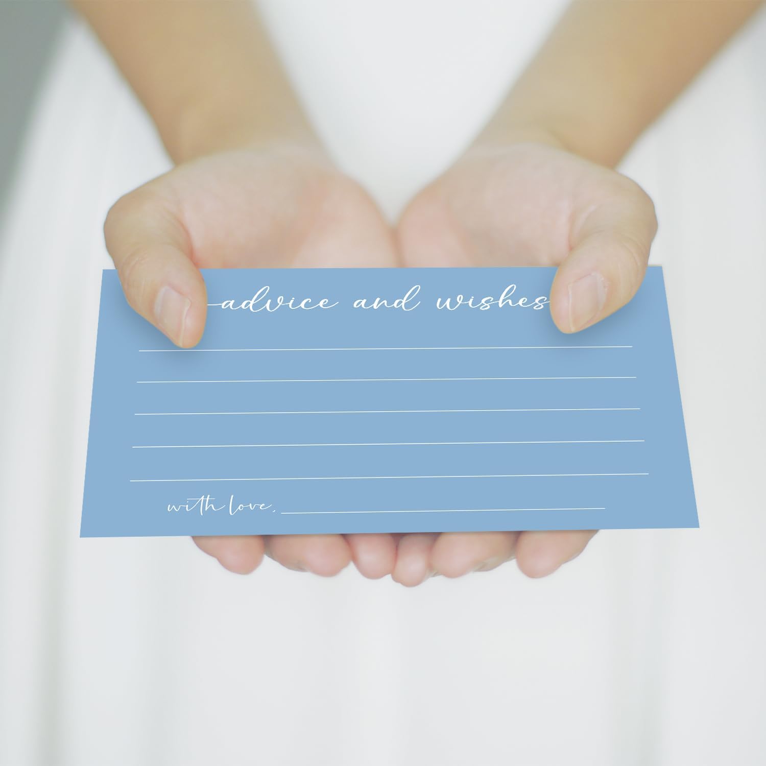 Bule Advice and Wishes Card, Advice Cards for The Bride and Groom, Bridal Shower,Wedding or Baby Shower, Birthday, Graduation, Retirement, Guestbook - 25 Cards -01