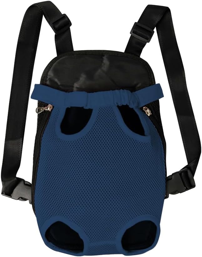 FEimaX Dog Carrier Backpack Pet Legs Out Front Cat Travel Bag, Adjustable Puppy Backpacks Carriers Hands-Free for Small Medium Dogs Cats Hiking Traveling Camping Daily Walking (Large, Navy)-PawvioPets