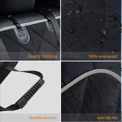 Dog Car Seat Cover Waterproof Dog Seat Cover for Cars Back Seat Heavy-Duty Nonslip Pet Car Seat Cover Protector Armrest Compatible for Trucks Cars & SUVs-PawvioPets