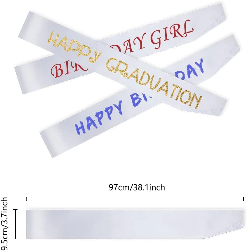 16 Pcs Satin Sash - White Bride To Be Sash, Plain, DIY Sashes For Pageants, Birthdays, Graduation, Hen Party, Homecoming, Custom