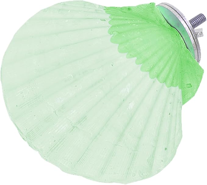 Bird Perches for Cage, Abrasive Surface High Calcium Mineral Parrot Perch Stand - Bird Nail File for Claw & Beak Health, Colorful Ceramic Bird Cage Accessories (Green, Shell)-PawvioPets