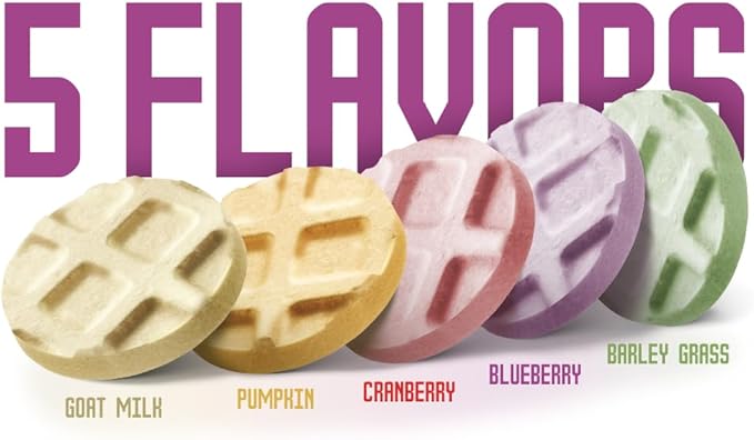 Freeze Dried Chicken Cat & Dog Waffle Treats - Made with Human Grade Chicken Breast & Liver - 5 Natural Flavors - Healthy, Tasty, Dry Food for Indoor Cats, Dogs - Inspected & Tested in USA-PawvioPets