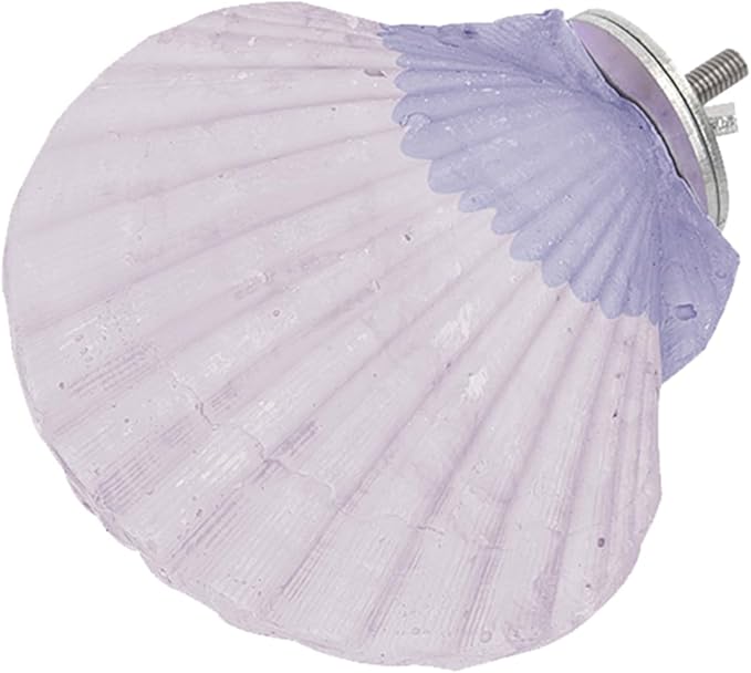 Bird Perches for Cage, Abrasive Surface High Calcium Mineral Parrot Perch Stand - Bird Nail File for Claw & Beak Health, Colorful Ceramic Bird Cage Accessories (Purple, Shell)-PawvioPets