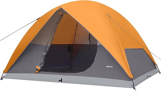 Amazon Basics Camping Tent, 3-Season Dome Design with Rainfly-PawvioPets
