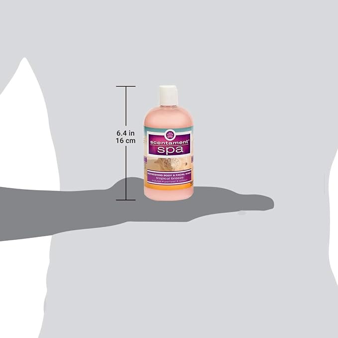Best Shot Scentament Spa Seasonal Body and Facial Wash, Tearless Shampoo, Hypoallergenic Body Wash, Removes Tear Stains, Tropical Breeze, 16 Oz.-PawvioPets