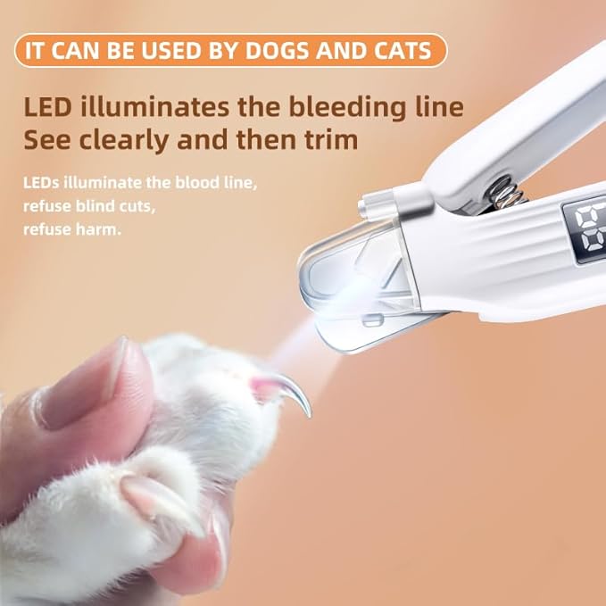 2-in-1 Dog Nail Trimmers & Dog Nail Grinder with 2 LED Lights, USB Rechargeable, Cat Nail Clipper with Splash Guard, and Multiple Grinding Methods for Small, Medium, and Large Dogs & Cats-PawvioPets