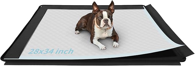 Dog Pee Pad Holder, Puppy Pad Holder, 14 Powerful Magnetic Clips, Indoor Dog Potty, Oxford Cloth Material, Fit 34x28 Pad, Black-PawvioPets