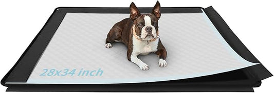 Dog Pee Pad Holder, Puppy Pad Holder, 14 Powerful Magnetic Clips, Indoor Dog Potty, Oxford Cloth Material, Fit 34x28 Pad, Black-PawvioPets