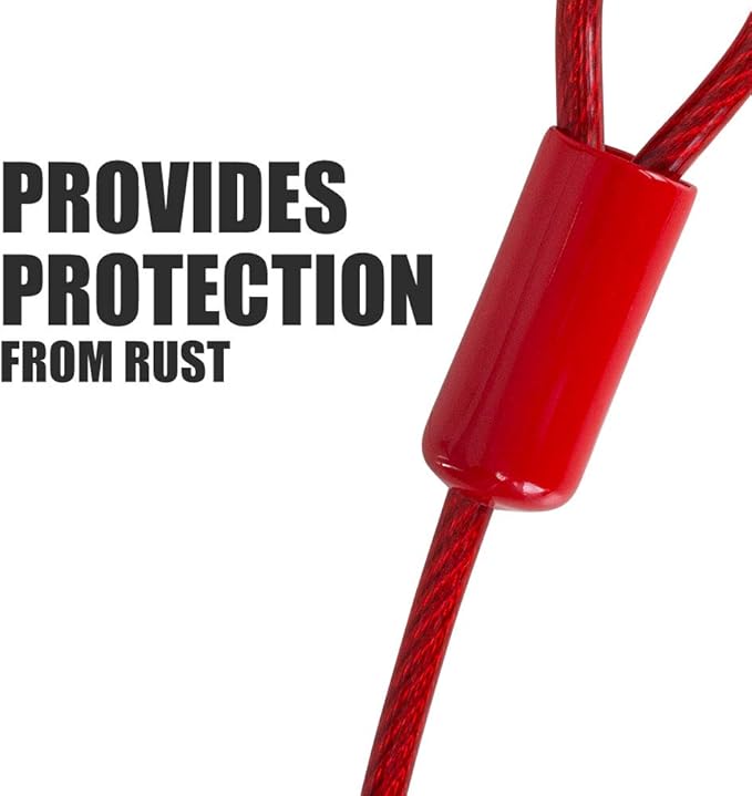 BV Dog Tie Out Cable 30 Feet - Heavy Duty Dog Lead Up to 125 Pounds - Reflective & Rust-Free with Quick Release Swivel Clips & 360° Rotating Clasp - Tangle-Free Dogs Runner for Yard (Red, Single)-PawvioPets