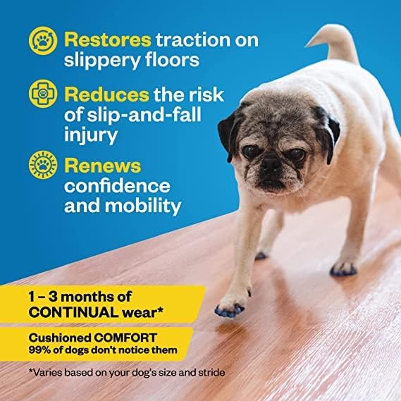 Dr Buzby's XXXLarge ToeGrips for Dogs - Instant Traction on Wood/Hardwood Floors - Anti Slip Relief - Grippers for Senior Dogs - Stop Sliding Instantly - Rubber Nails for Paws - 1 Pack (20 Grips)-PawvioPets