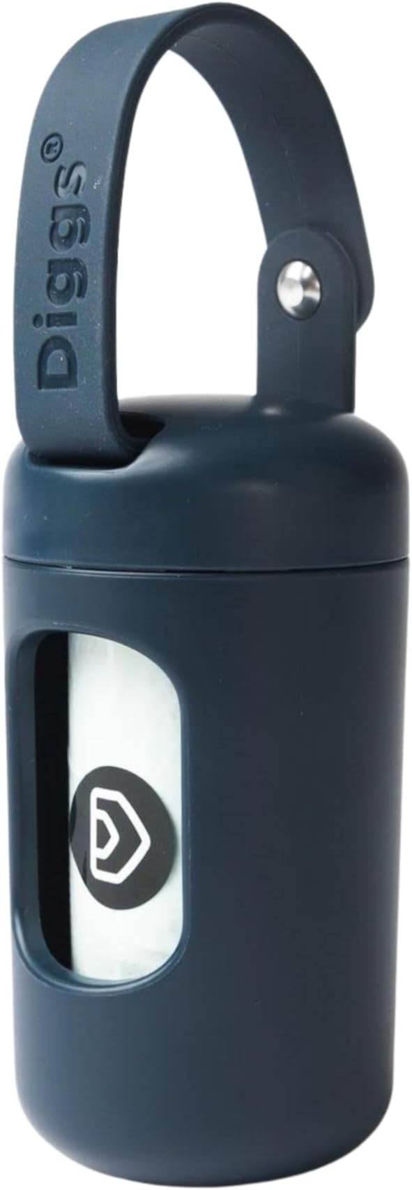 DIGGS Dog Poop Bag Dispenser for Leash - Premium Dog Waste Bag Holder with Easy One-Hand Dispensing (Navy)-PawvioPets