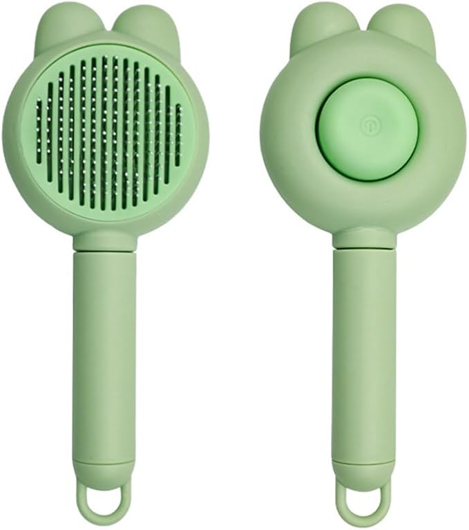 Cat Brush for Short or Long Haired Cats Dogs Rabbits, Cute Dog Brush with Release Button for Massage and Removes Loose Fur-PawvioPets