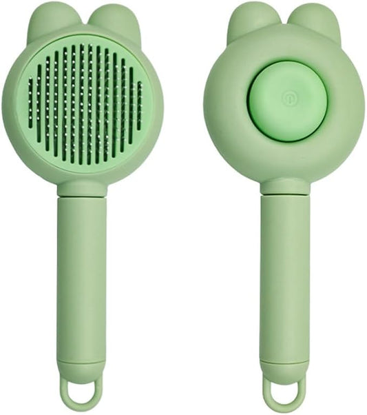 Cat Brush for Short or Long Haired Cats Dogs Rabbits, Cute Dog Brush with Release Button for Massage and Removes Loose Fur-PawvioPets