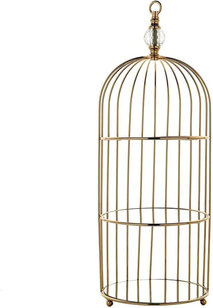 Efavormart 22" - 3 Tier Crystal Mirror Top Gold Metal Bird Cage Cupcake Cake Stand, Dessert Display for Wedding, Party, Birthday, Baby Shower Celebrations, Home Decorations-PawvioPets