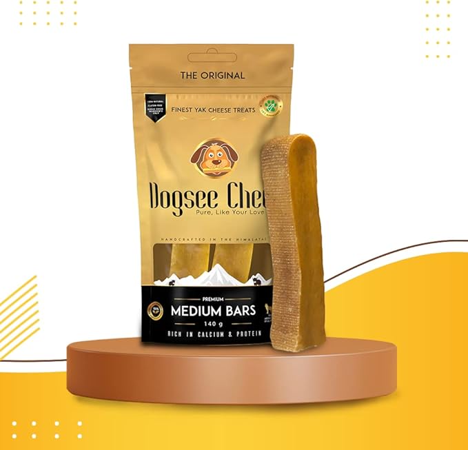 Dogsee Original Himalayan Yak Chews for Dogs (Medium - 2 Bars) | 100% Natural | Dog Treats Healthy | No Grain, No Gluten | for Teeth Cleaning-PawvioPets