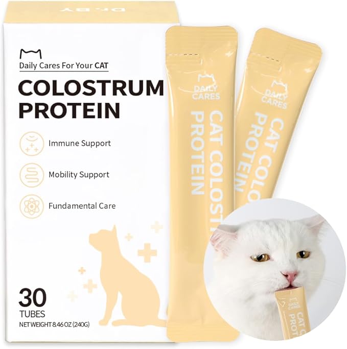 Dr.by Cat Colostrum Protein Cat Supplement Immune Support Muscle Growth, Gentle on Digestion for Kittens, Adult&Senior Cats with Goat Milk, Whey Protein Isolate, Colostrum Lickable Formula-PawvioPets