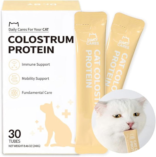 Dr.by Cat Colostrum Protein Cat Supplement Immune Support Muscle Growth, Gentle on Digestion for Kittens, Adult&Senior Cats with Goat Milk, Whey Protein Isolate, Colostrum Lickable Formula-PawvioPets