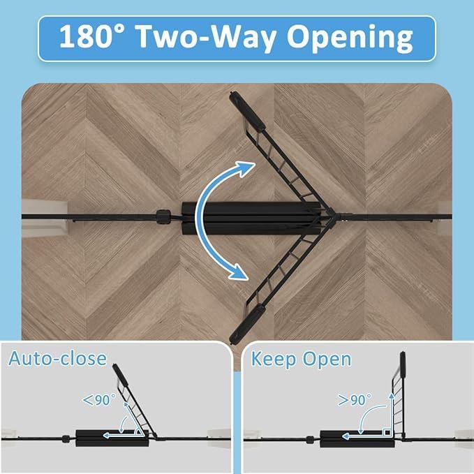 62.2"-71.65" Extra Wide Auto Closing Baby Safety Gate for Stairs & Doorways, Pressure Mounted No Drill Pet Gate with Walk-Through Door - Heavy Duty Childproof Gate for Toddlers, Kids, Dogs (Black)-PawvioPets