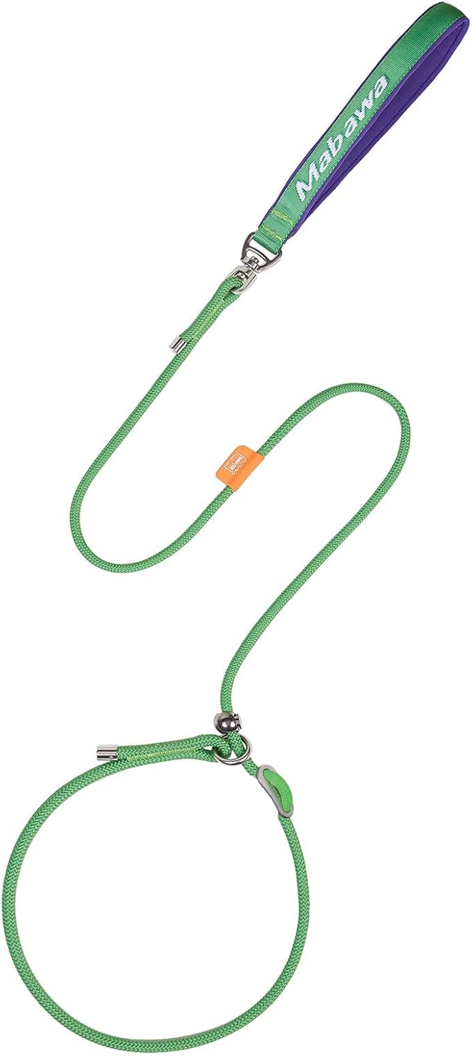 Dog Anti-Slip Leash 5FT with Metal Stopper - Durable No-Pull Training Lead for Small, Medium & Large Dogs - Comfortable Handle Nylon Rope, Tangle-Free Pet Walking Leash (Green, 5 FT)-PawvioPets