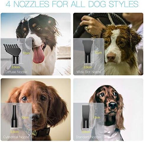 Burano Dog Dryer, High Velocity Pet Hair Dryer, 4.3HP Stepless Adjustable Speed Dog Hair Force Dryer for Dogs, Cats & More, Powerful Pet Blower with Heater-PawvioPets