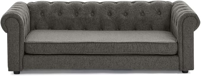 Dog Sofa Couch for Medium to Large Dogs, 55" Memory Foam Pet Sofa Couch with Washable Fabric, Durable Elevated Dog Bed with Legs, Removable Cushion for Medium and Large Dogs, Dark Grey-PawvioPets