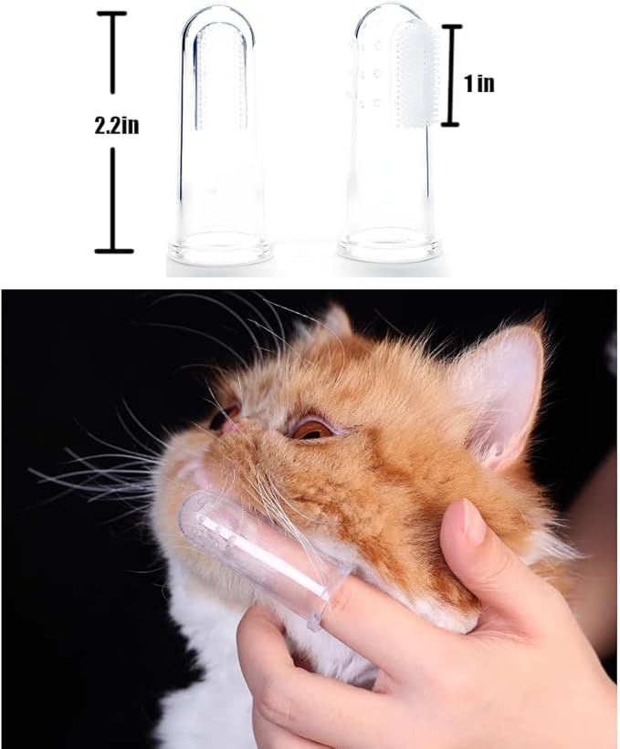 6Pack Dog Toothbrush，360º Dog Tooth Brushing Kit, Cat Toothbrush, Teeth Cleaning, Finger Brush-PawvioPets