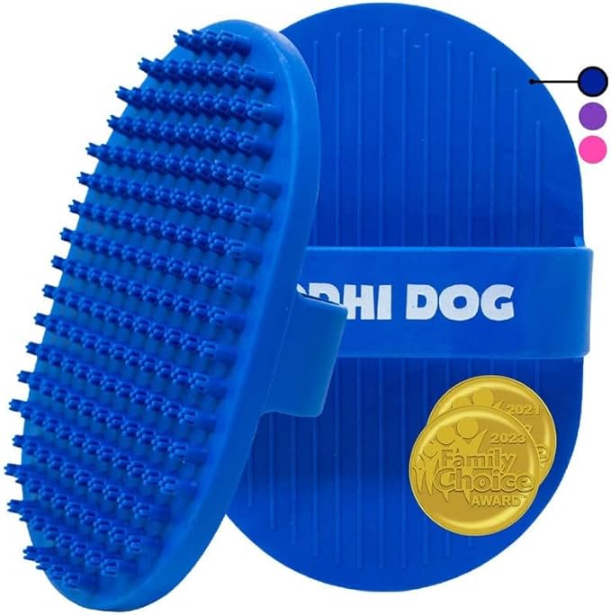 Bodhi Dog Shampoo Brush - Pet Grooming & Bath Supplies for Dogs and Cats - Bath Brush for Long & Short Hair - Premium Scrubber for Shower, Bathing & Massage (Two Pack, Blue)-PawvioPets