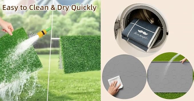 Dog Grass Pad with Tray, 34"x22" Silicone Base Washable Reusable Pee Pad & Grass Pad - Non-Slip, Easy-Clean Indoor Outdoor Dog Potty Toilet (34" x 22")-PawvioPets