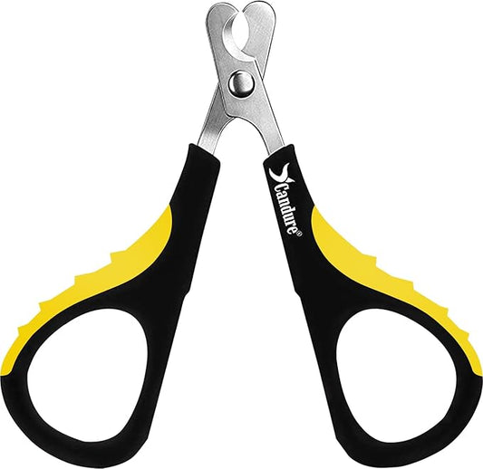 Candure Cat Nail Clipper Stainless Steel Cat Claw Trimmers for Rabbits, Guinea Pigs, Birds, Puppies, Kittens and Small Animals Pet Nail Clipper for Professional and Home Use (Yellow)-PawvioPets