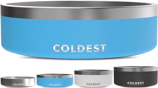 Coldest Dog Bowl - Anti Rust Metal, Non Slip, 3 Layers Insulated Stainless Steel Dog Bowls - Spill Proof & Heavy Duty - Water Bowl for Dogs, Cats & Pets, Dish Washer Safe (42 oz, Celestial Blue)-PawvioPets